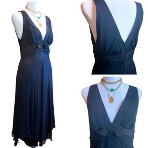 COPY - MAX MARA | NWOT Silk Blend Uneven Hem Y2K Black deep V Neckline | 10